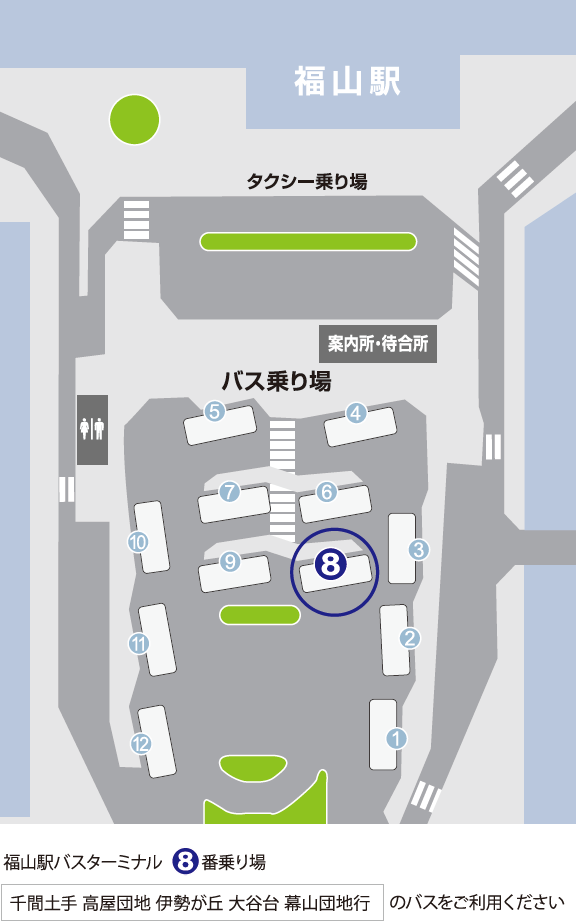 福山駅バスターミナル乗り場のご案内